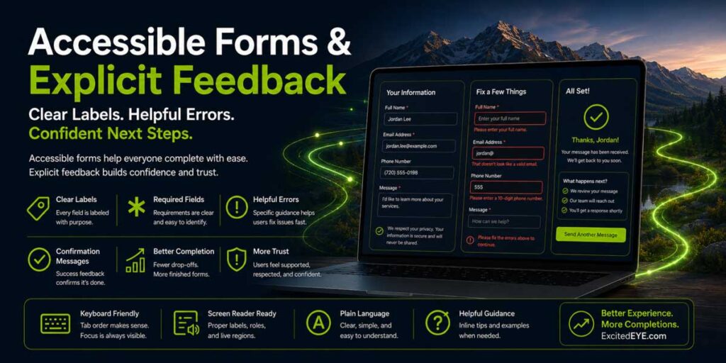 Accessible Forms & Explicit Feedback - Colorado WordPress Form Help and creation