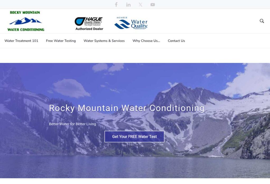 Rocky Mountain Water Conditioning website designed by ExcitedEYE in Longmont, Colorado