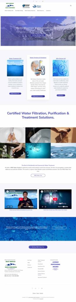 Rocky Mountain Water Conditioning Longmont WordPress website