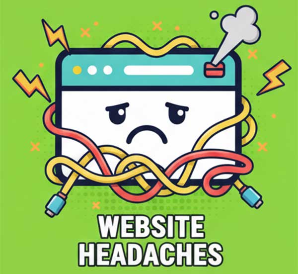 WordPress Website Headaches illustration